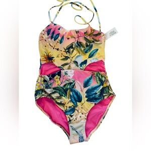PILY Q***Floral One-Piece Monokini Swimsuit***Size 16 $95 NWT